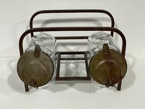 Vintage Glass Jars and Display Rack