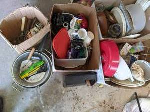 lot 69 image: (3) Boxes of Kitchen Utensils, Deco...