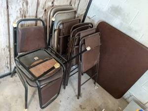 lot 78 image: Folding Table and Large Lot of Chai...