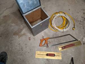lot 123 image: Handmade Case, Hand Saw, Electrical...