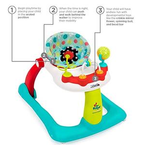 Kolcraft Tiny Steps 2-in-1 Infant & Baby Activity Walker - Seated or Walk-Behind
