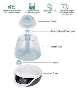 Hygro Plus Cool Mist 3-in-1 Humidifier, Multicolored Night Light & Essential Oil Diffuser