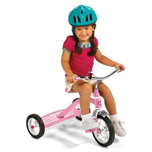 Radio Flyer 34GX Kids Classic Steel Framed Tricycle with Handlebar Bell, Pink