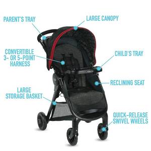 Graco FastAction SE Travel System - FastAction SE Stroller & SnugRide 30 LX Infant Car Seat, Hilt Fashion