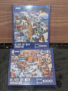 2 HXMARS 1,000 Piece Christmas Scene Puzzles
