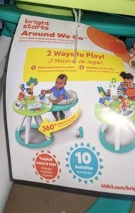 Bright Starts Around We Go 2-in-1 Walk-Around Baby Activity Center & Table, Tropic Cool, 6 Months