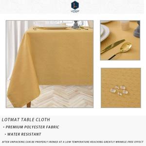 Lotmat Rectangle Waterproof Tablecloth, Gold Diamond Pattern, 60 x 104