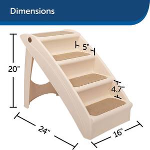 PetSafe CozyUp Folding Pet Steps - Pet Stairs for IndoorOutdoor at Home or Travel, Tan