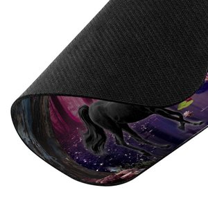 Super Size Rectangular Gaming Mouse PadDesk Mat, Purple & Black Unicorn Pattern