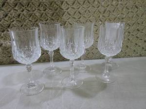 lot 104 image: (BS) Set of 6 Lead Crystal Stem Gla...