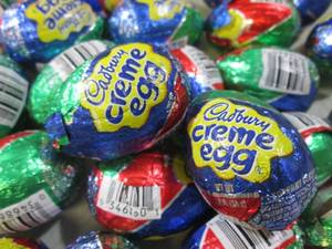 lot 267 image: (B-2) 36 Cadbury Creme Eggs Past Da...