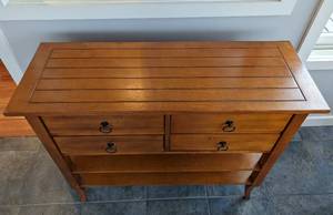 lot 1 image: Wooden Storage Console Table
