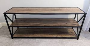 lot 2A image: Rustic Wood and Metal Shelf Unit
