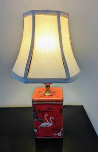 lot 27 image: Petite Asian Tin Table Lamp