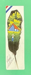 lot 62 image: Signed Hand Painted Feather Art