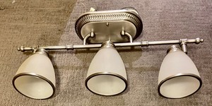 lot 87 image: Three Globe Wall Mounted Light Fixture