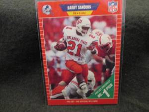 1989 Pro Set Barry Sanders Card...