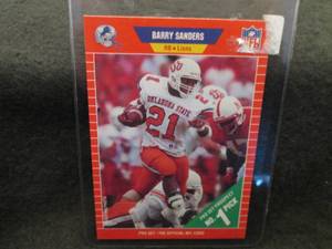 1989 Pro Set Barry Sanders Card...