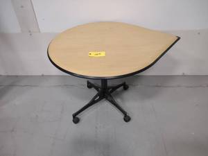 lot 109 image: Teardrop Rolling Office Table, 43x3...