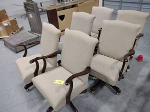 lot 122 image: (6) Rolling Arm Chairs...