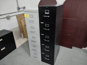 lot 128 image: (2) 5 Drawer File Cabinets...