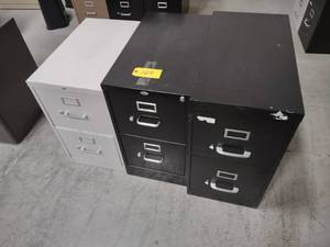 lot 129 image: (3) 2 Drawer File Cabinets...