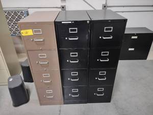 lot 131 image: (3) 4 Drawer File Cabinets...