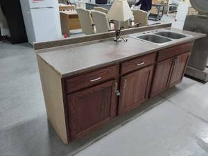 lot 142 image: Cabinet with Top & Sink, 95x24 with...