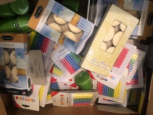 Box of misc candles
