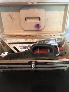 tool box with flooring tools