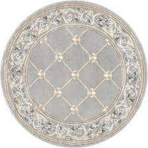Well Woven Timeless Fleur De Lis Grey Traditional Trellis Floral Border 710 Round Area Rug