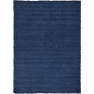 Unique Loom Solid Shag Navy Blue 7 ft. x 10 ft. Area Rug