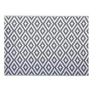 5x7 ft. Rectangular Gray and White Patio Carpet Fade Resistant Outdoor Rug