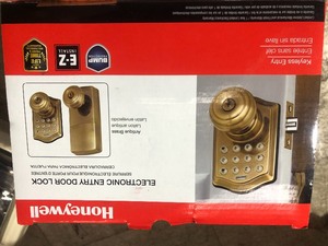Honeywell Antique Brass Keypad Electronic Knob Entry Door Lock