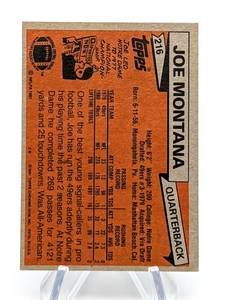 1981 Joe Montana Topps Rookie Card #216