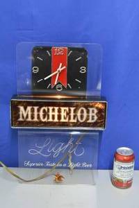 Michelob Light lighted plug in clock sign