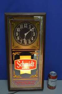 Schmidt Beer Battery operated clock with plug in light sign