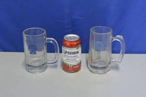 Pabst Blue Ribbon heavy glass mugs