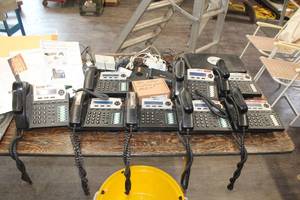 lot 1035 image: X Blue Networks X16 Phone System - Telephone Handsets, Power Cords, Accessories and Original Documents