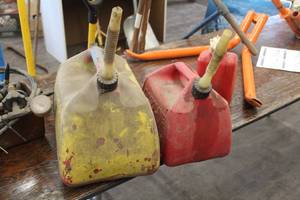 lot 1052 image: Lot of (3) Plastic Fuel Cans - Diesel (x1), Gasoline (x2)