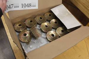 lot 1045 image: Lot of (1 Partial Box) Grip Rite 1-34x.120 Collated Roofing Nails