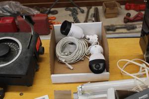 lot 1058 image: Lot of (2) Samsung Digital Color Security Cameras with Cable SDC-5340BCN