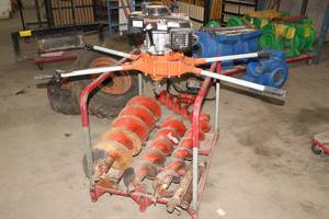 lot 964 image: General Hole Digger Gas 2-Man Auger, (3) Auger Bits