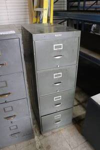 lot 1172 image: Browne-Morse Metal File Cabinet 4-drawer