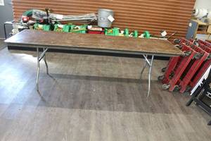 lot 1575 image: MetalWood Folding Banquet Table 8