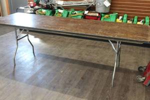 lot 1574 image: MetalWood Folding Banquet Table 8