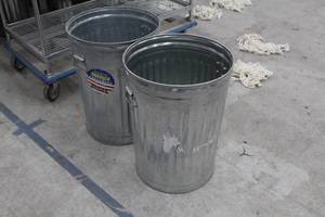 Lot of (2) Metal Trash Cans