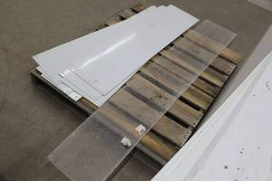 Lot of (7) PVC Panels - White PVC 18x12x48 (x6), Clear PVC 12x12x72 (x1)