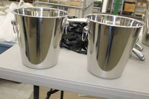 Lot of (2) Stainless Steel Champagne Pails