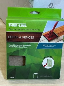 Lot Of (8) Deck & Fence Stain Pads With Groove Tool Replacement Pads